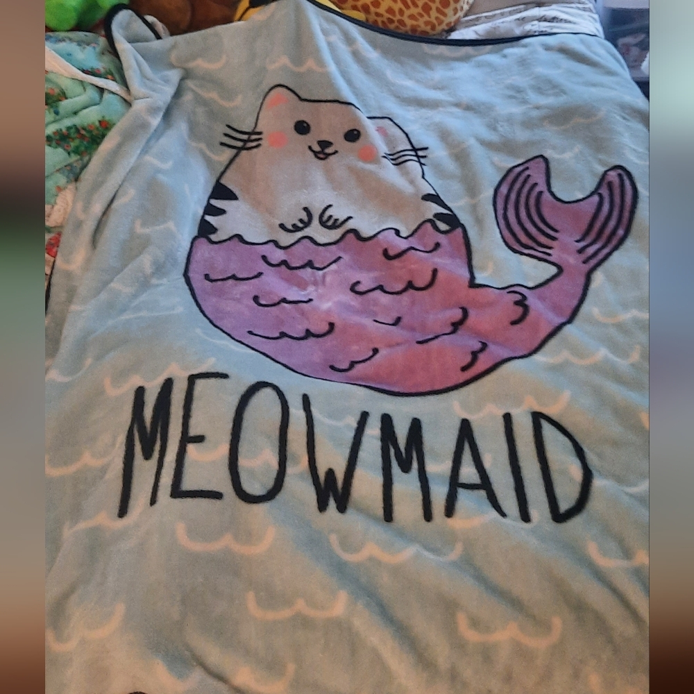 Pusheen Cat Mermaid Soft Throw Blanket- "Meowmaid"